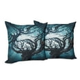 thumbnail image 6 of Ambesonne Fantasy Throw Pillow Cover 2 Pack, Night Big Mystic Tree, 24", Teal White, 6 of 6