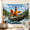 C, variant on XaaKee Large Tapestry, Relaxed Plank Cruiser Surfing Bird High-Quality Polyester Wall Tapestry, 60x40Inch
