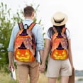 thumbnail image 5 of Honeii Halloween Print Canvas College Laptop Backpack, Durable Rucksack Travel Notebook Bag School Backpack Book Bag for Men Women-Small, 5 of 7