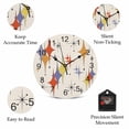 thumbnail image 5 of Wall Clock Purple Yellow Orange Diamond Clocks PVC Silent Non-Ticking Battery Operated Decorative Modern Geometric Mid Century Linen Round Clock for Home Living Room Bedroom Wall Decor 14 Inch, 5 of 9
