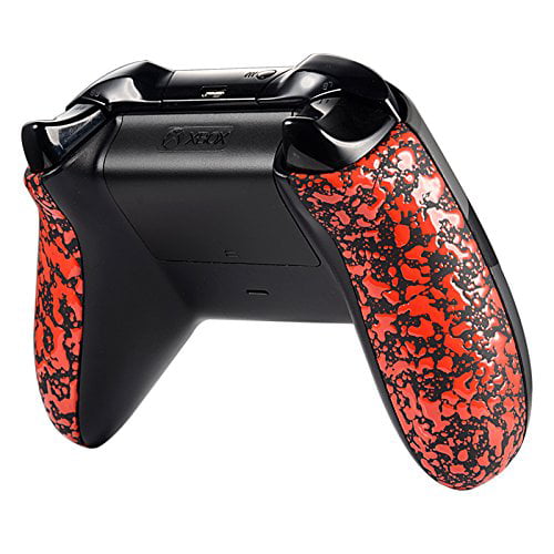 troon zoete smaak groet eXtremeRate Textured Red Back Panels, Comfortable Non-Slip Side Rails, 3D  Splashing Handles, Game Improvement Replacement Parts for Xbox One Standard  Controller Model 1537/1697 - Walmart.com
