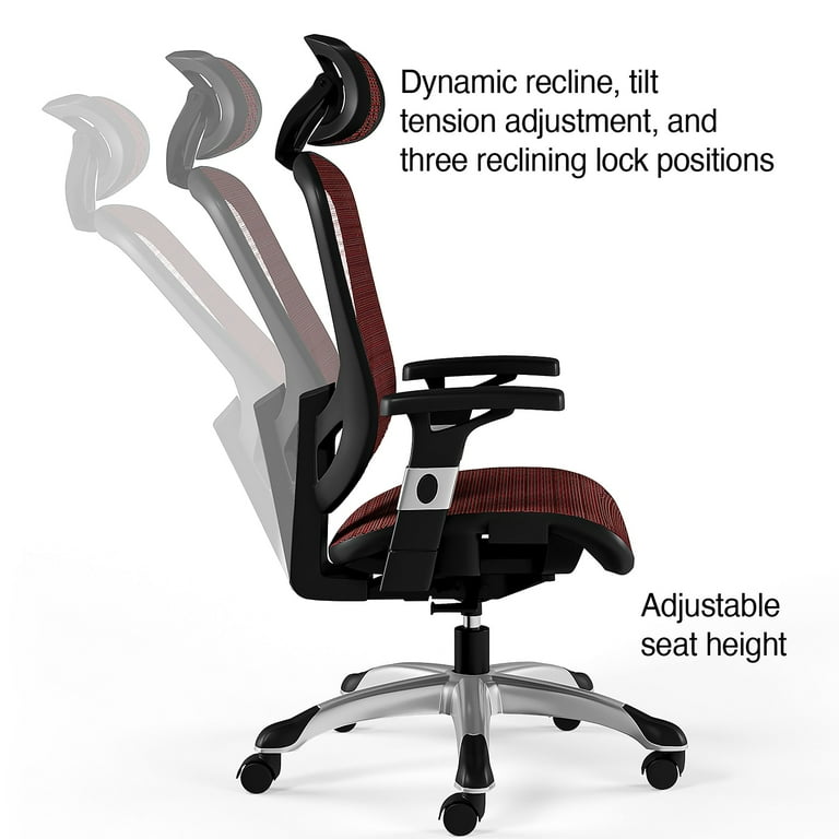 Staples Hyken Ergonomic Mesh Task Chair, Adjustable Headrest and