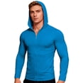 thumbnail image 5 of Fwqbns Mens Long Sleeve Zippered Hooded Sun Protection Shirt, Lightweight Quick-Dry Fabric, UPF 50+, Ideal for Outdoor Sports, Fishing, Running, and Hiking, 5 of 9