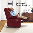 thumbnail image 6 of MCombo Large Triple Motor Power Lift Recliner for Big and Tall Elderly, Fabric, Burgundy, 6 of 10