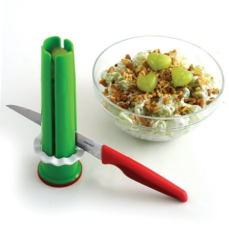 Nor-800 Veggie Tube Cutting Guide, Quickly cut cherry tomatoes, grapes, pitted cherries and olives By