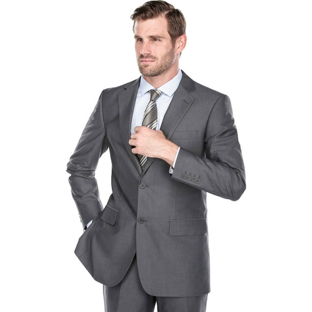 Verno - Big Men's Warm Grey Classic Fit Two Piece Suit - Walmart.com ...