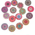 thumbnail image 4 of Lot de 100 boutons en bois à motif floral rétro, durables, 25 mm, accessoires de bricolage pour la couture et l'artisanat, 4 of 4