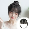 thumbnail image 6 of FSTDelivery Hair Clip in Bangs Wispy Human Hair Bangs Hairpieces for Women, Fringe Neat Faker Bangs with Temples Hairpieces for Party and Daily Wear, Black Hair Extension, 6 of 7