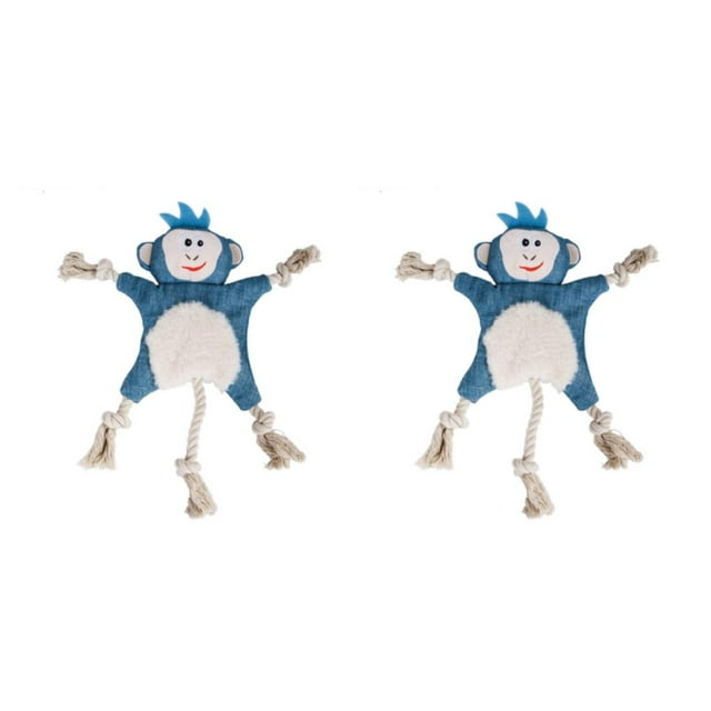 jesticaly Easy To Clean Plush Dog Toy Made Of Durable Polyester Made Of Polyester Squeaky Dog Soft Toy Pet Toy monkey 2Set