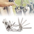 thumbnail image 1 of Clé de Réparation Ensemble 11-en-1 Vélo Multifonctions Vélo Tournevis Kit Vélo Tournevis Kit Outils de Réparation Portables Pliables, Argent, 1 of 9