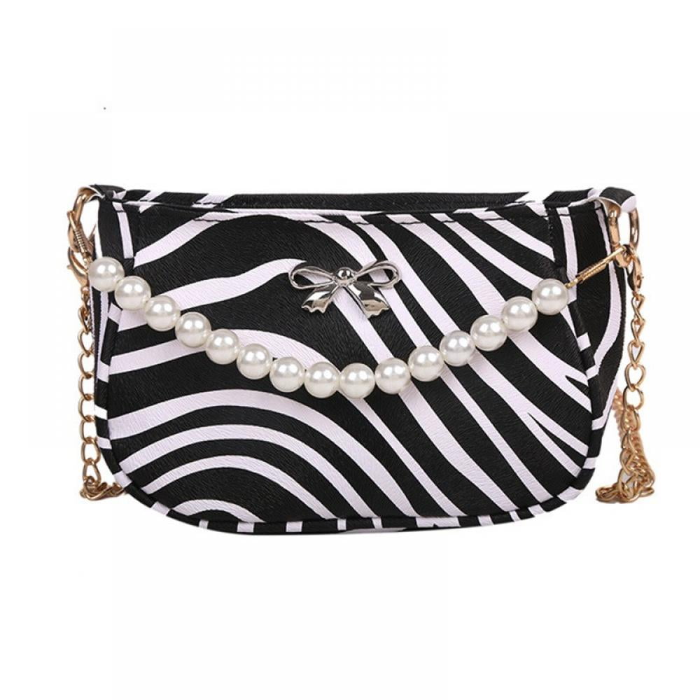 Zebra Stripe Pattern Purse Women Handbag Fashion Single Shoulder Bag Wallet Set