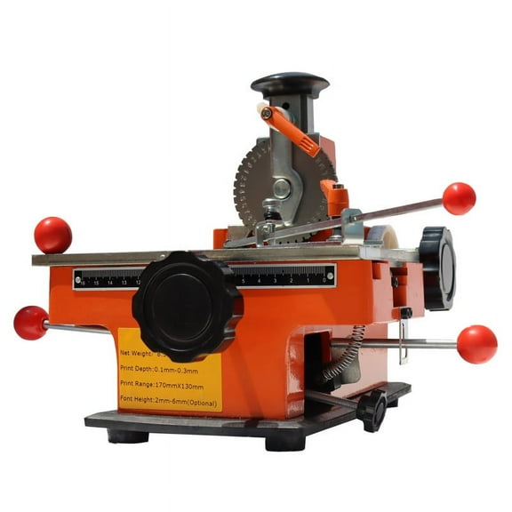 TECHTONGDA 4mm Semi-Automatic Metal Nameplate Marking Machine Sheet Embosser with Work Fixture