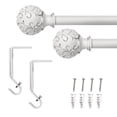 thumbnail image 5 of Lumi 36 in. - 66 in. Telescoping 3/4 in. Single Curtain Rod Kit in White with Farmhouse Ball Finial, 5 of 5