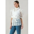 thumbnail image 3 of A See-thru Mini Length Organza Top, 3 of 5
