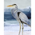 thumbnail image 2 of Loreth, Lanie 26x32 White Modern Wood Framed Museum Art Print Titled - Heron On Blue I, 2 of 4