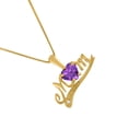 thumbnail image 3 of 0.50 Carat 5MM Heart Shape Gemstone With Round Diamond In Heart Shape Mom Pendant For Woman Crafted In 10k Rose White and Yellow Gold With 18 Gold Plated Over 925 Sterling Silver Box Chain, 3 of 5