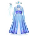 thumbnail image 3 of Girls Frozen Elsa Anna Dress Children Princess Carnival Dress Kids Aurora Rapunzel Belle Cinderella Disguise Cosplay Costume, 3 of 5