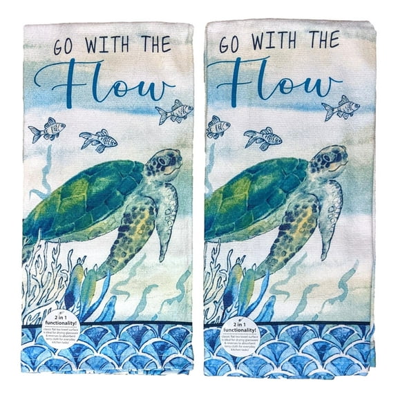 Kay Dee Designs Sea Turtle Terry Kitchen Towels, 2 Count