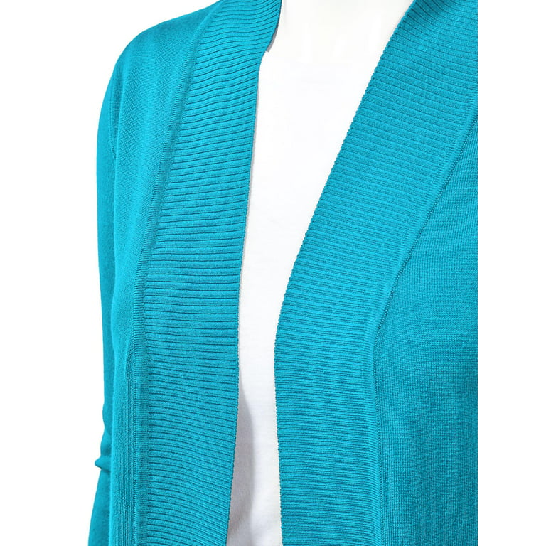 Aqua Drape Front Cardigan Sweater