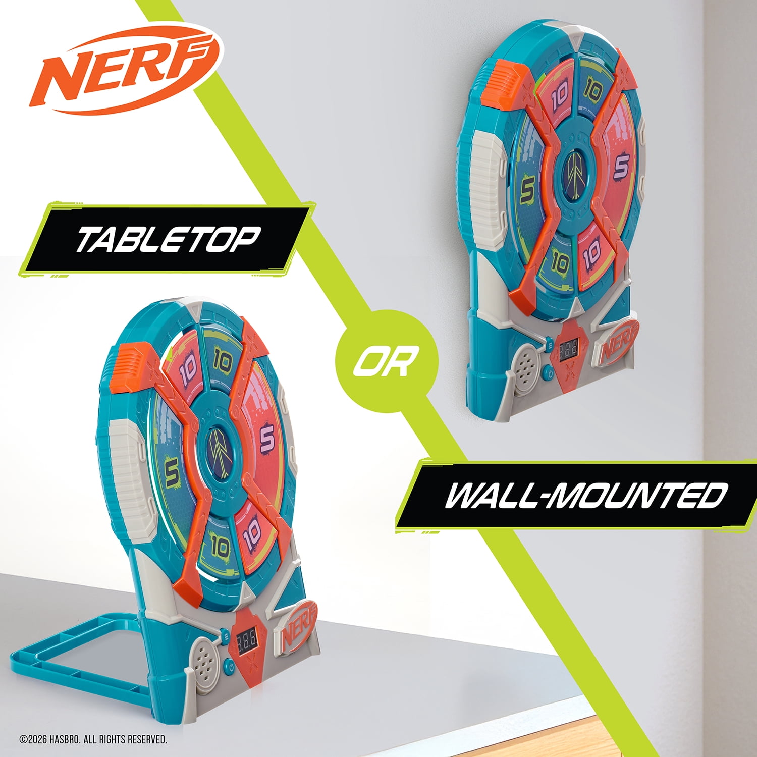 Nerf Elite Strike 'N Score Electronic Target with 4 modes for Foam Dart Blaster Play