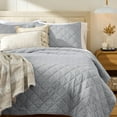 thumbnail image 5 of Better Homes & Gardens Diamond Gauze Quilt, Silver, Full/Queen, 5 of 7