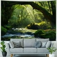 thumbnail image 4 of BCIIG  Waterfall Tapestry Nature, Green Forest Tapestry Wall Hanging Outdoor Landscape Calming Scenery Large Wall Mural Tapestries for Bedroom Living Room Natural Office Backdrop  50x40inch, 4 of 6