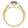 thumbnail image 4 of 1.86 ct Round Cut Simulated Champagne Diamond with Simulated Diamond Halo Accents 18K White/Yellow Gold Womens Engagement Ring, 4 of 5