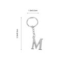 thumbnail image 2 of Simple Stylish Letter M Key Chain Metal Key Ring Alphabet Keychain Bag Pendant Charm Birthday Gift (Silver), 2 of 8