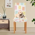 thumbnail image 4 of Yayeee 4 Pack Dining Chair Covers Stretch Parson Chairs Slipcovers Seat Protector, Cute Gummy Bears Pattern, 4 of 6