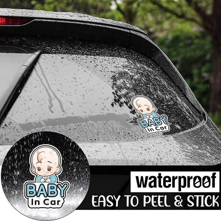 Stickios "Baby In Car" Stickers (2-Pack) - Paint-Safe Vinyl Decals With Koala Design For Car Windows