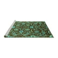 thumbnail image 2 of Ahgly Company Machine Washable Indoor Rectangle Oriental Turquoise Blue Industrial Area Rugs, 8' x 10', 2 of 4