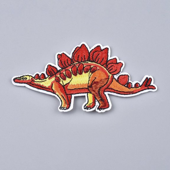 10pcs Computerized Embroidery Cloth Iron on/Sew on Patches Costume Accessories Stegosaurus/Dinosaur Red 54x98x1.5mm