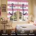thumbnail image 5 of Pink Stripes Swag Valances for Windows 2 Pack Anchor Nautical Geometric Swag Kitchen Curtains 36 Inches Long Rod Pocket Short Window Treatment for Kitchen Bathroom 36"x36", 5 of 8