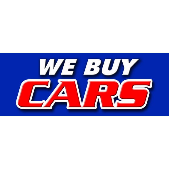 12" WE BUY CARS DECAL sticker vehicles cars automobiles buyer dealership