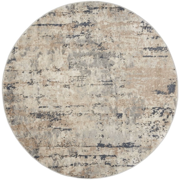 Nourison Concerto Rustic Beige/Grey 5'3" x round Area Rug, (5 Round)