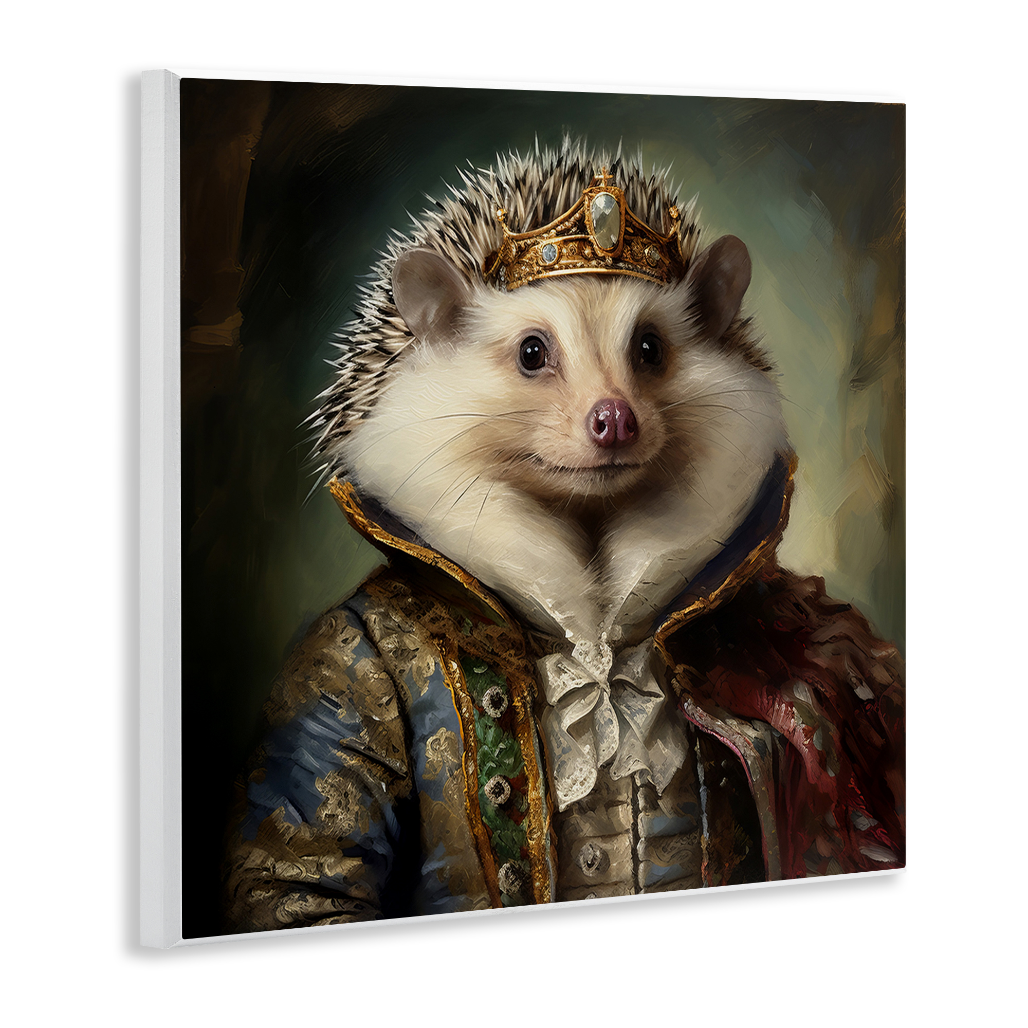 Stupell Industries Hedgehog Regal Transformation Animals & Insects Painting Unframed Art Print Wall Art, 12 x 12