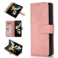 thumbnail image 1 of SaniMore for Samsung Galaxy Z Fold 4 7.6" 2022 Case, PU Leather Flip Fold Wallet Cover, Detachable Wrist Strap, Card Slots Cash Pocket, Shockproof Full Protective Shell, Rosegold, 1 of 9