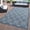 BLUE, variant on World Rug Gallery Transitional Geometric Textured Flat Weave Indoor/Outdoor Area Rug - BLUE 5' X 7'