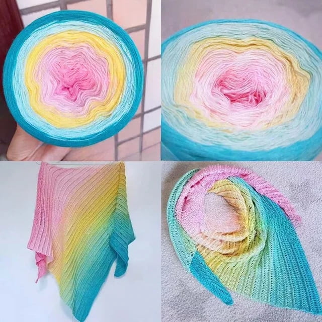 250g Wool Mixed Strands Gradient Color Hand-wound Crochet Shawl Blanket DIY Autumn/winter Hand-knitted Scarf Sweater Wool Thread