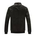 thumbnail image 2 of WenVen Men's Leather Jacket Fleece Lined Bomber Faux Leather Jacket Gray 4XL, 2 of 7