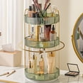 thumbnail image 1 of Organizador de maquillaje Aveniee 360 giratorio con soporte para brochas, color verde, 1 of 7