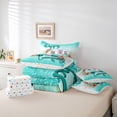 thumbnail image 6 of Homewish Happy Camping 7-Piece Twin Bedding Sets,Colorful Flower Floral Bedding Comforter Set,Cyan Glitter Print Sheet Sets For Teens,Ultra Soft Home Decor Reversible, 6 of 8