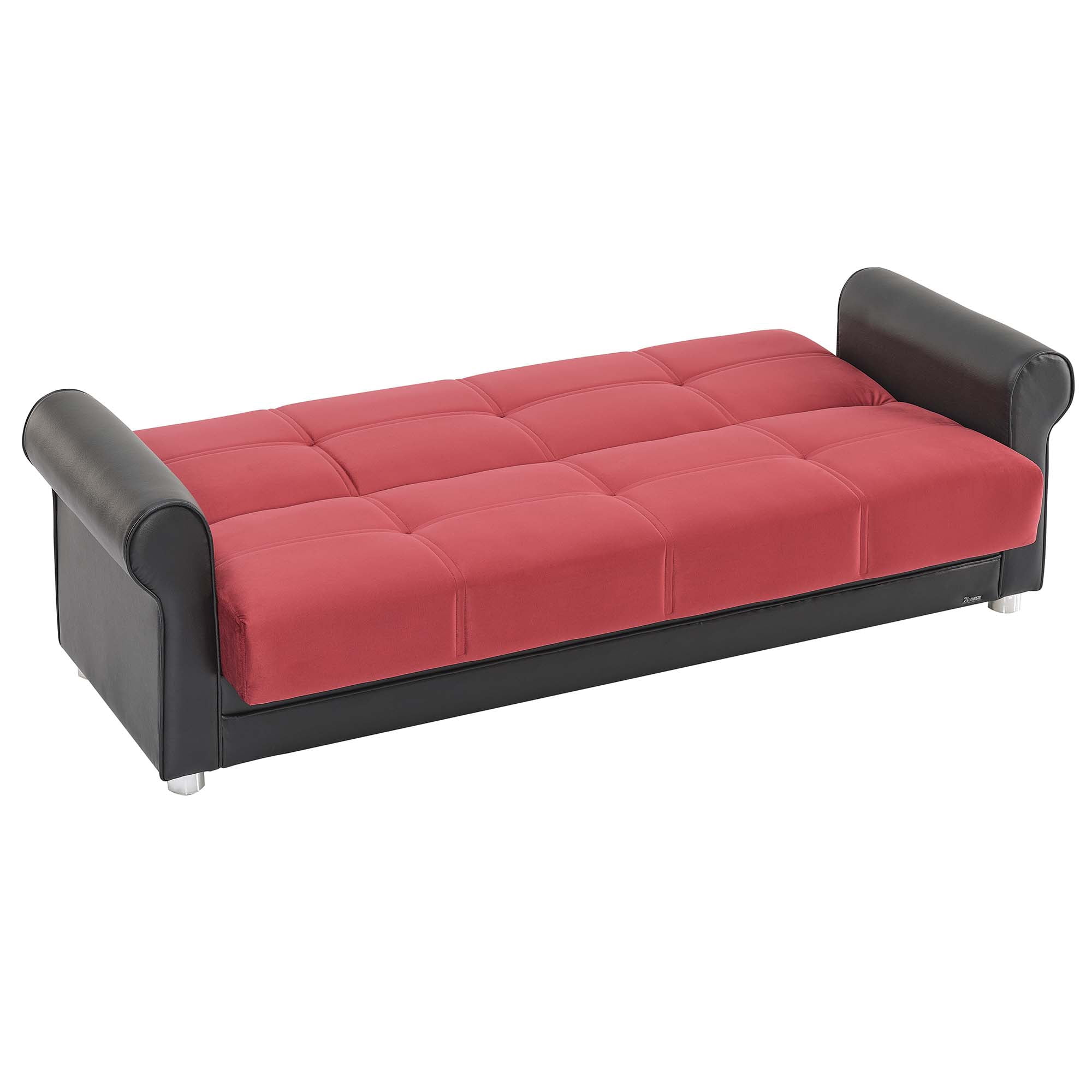 Ottomanson Paradise Sofa Bed with Storage 74", Burgundy Microfiber