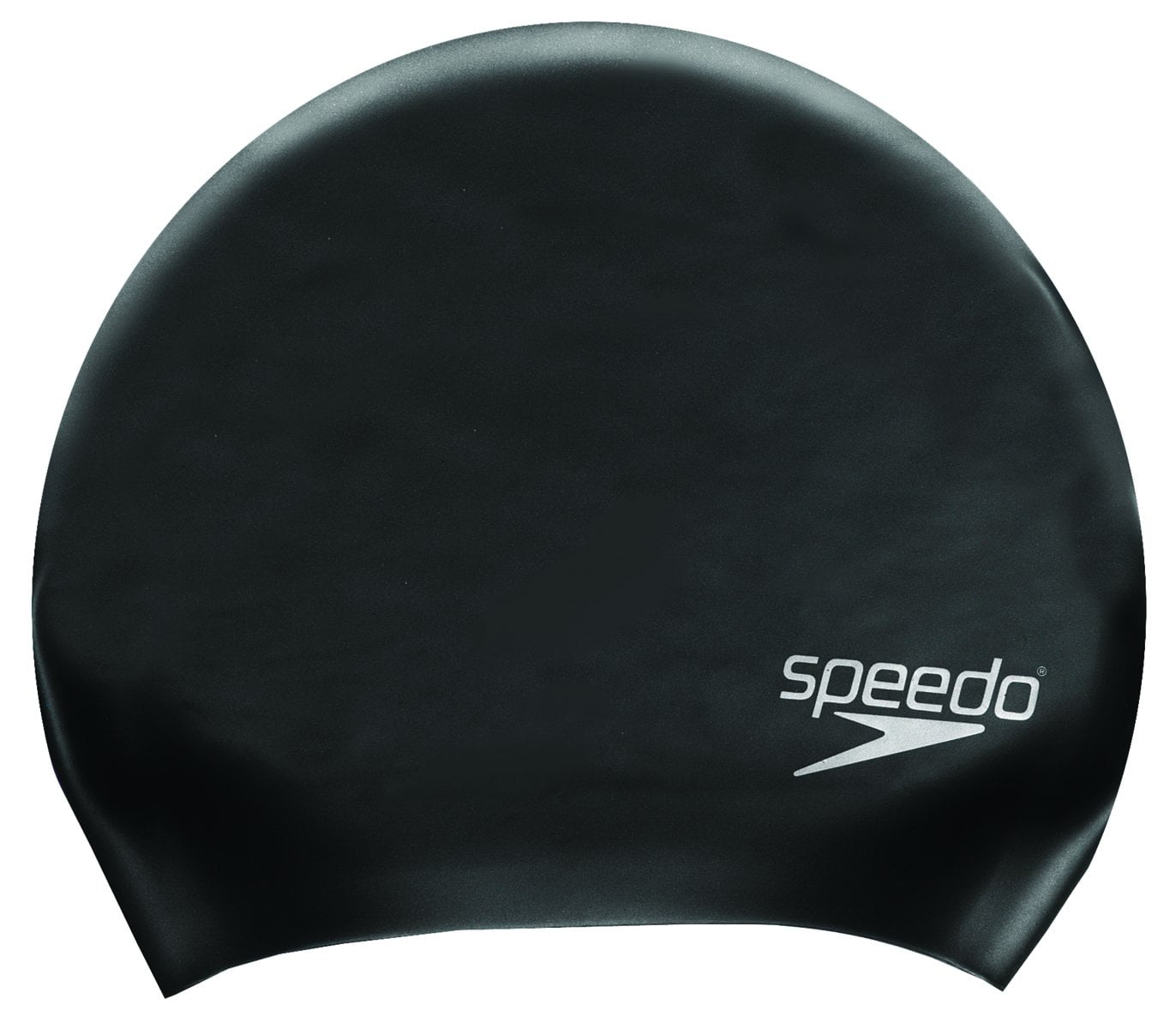 Speedo Swimmers Elastomeric Solid Silicone Swim Hair Cap in Black