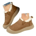 thumbnail image 3 of CAICJ98 Women Boots Winter 2025 Warm Lined Suede Orthopedic Non Slip Ankle Boots Slip on Outdoor Short Booties Lightweight Walking Shoes Fashion Snow Boots Women (Brown,Size 7.5), 3 of 9