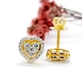 thumbnail image 4 of Sparkle Jewels 14k Yellow Gold Plated Round Cut Diamond Women Heart Stud Earrings, 4 of 4