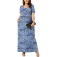 thumbnail image 3 of JuneFish Women's Summer Plus Size 2X to 6X Maxi Loose Dress with Pockets, 3 of 7