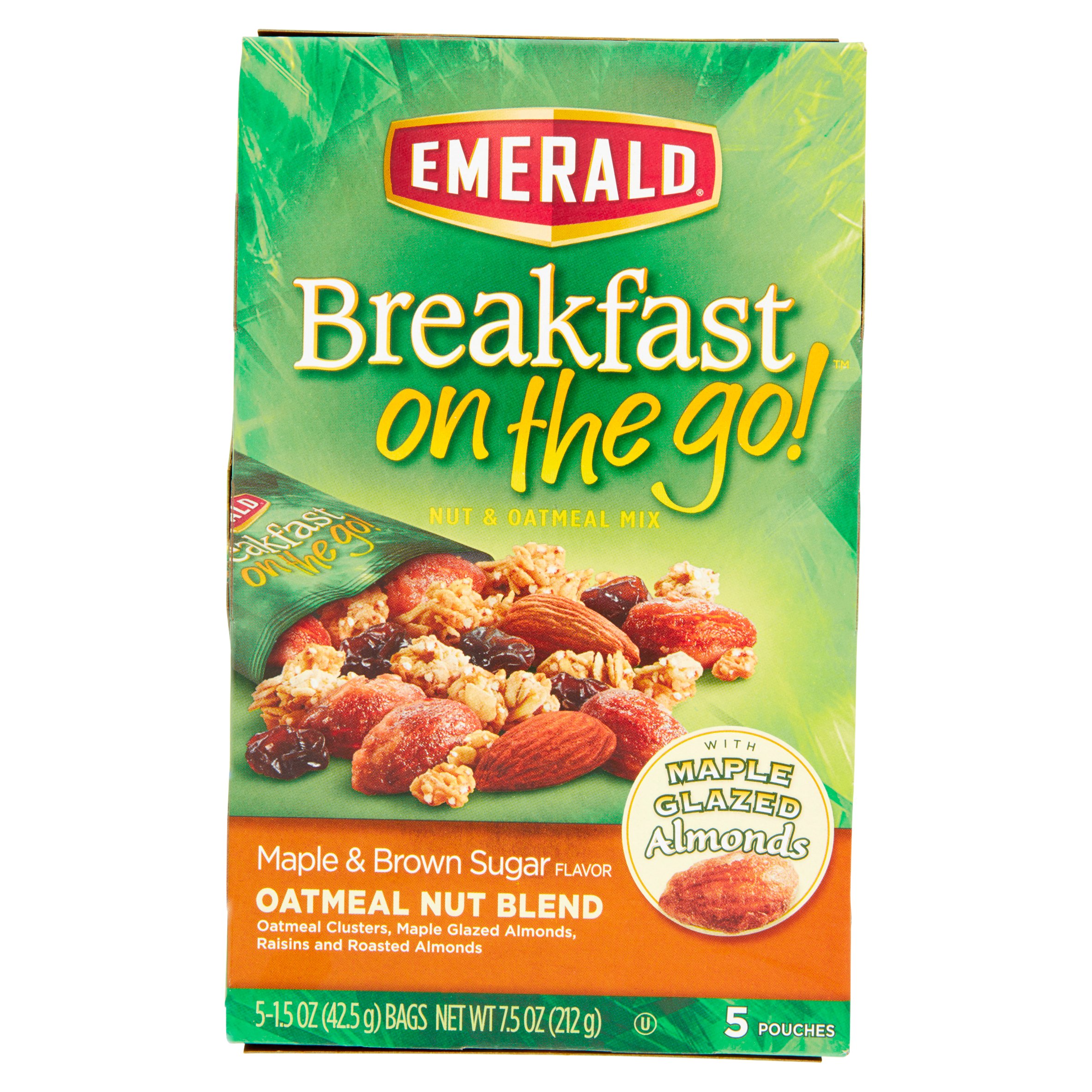 Emerald Breakfast On The Go Nut & Oatmeal Mix, Maple & Brown Sugar, 1.5 Oz, 5 Ct - image 4 of 5