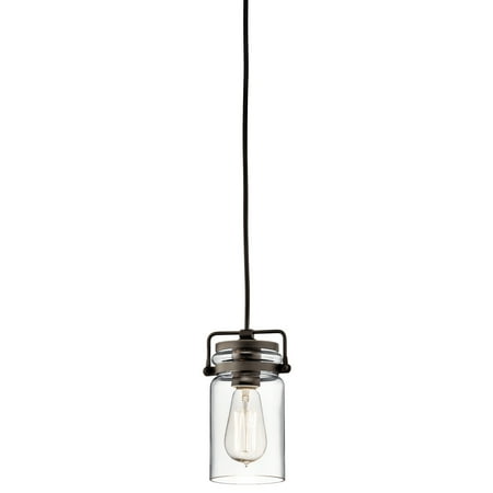 

Kichler Brinley Vintage 1 Light Olde Bronze Mini Pendant Light with Clear Glass