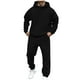 thumbnail image 2 of Ceisia Men's Solid Color Hooded Tracksuit 2-Piece Set for Casual & Sports Wear Black XXL Gifts, 2 of 9